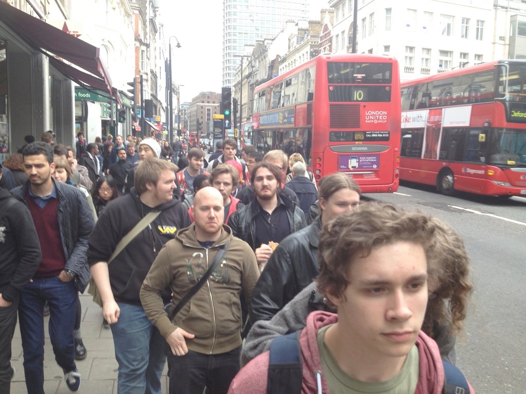  Walking between studio's on Oxford Street 