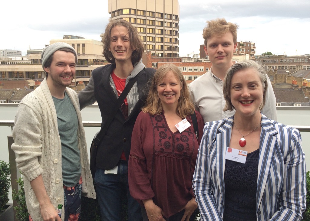  Careers advisor Eimer Bourke & Snr Lecturer Penny Holton with  @TeessideUni alumni @expotees London 