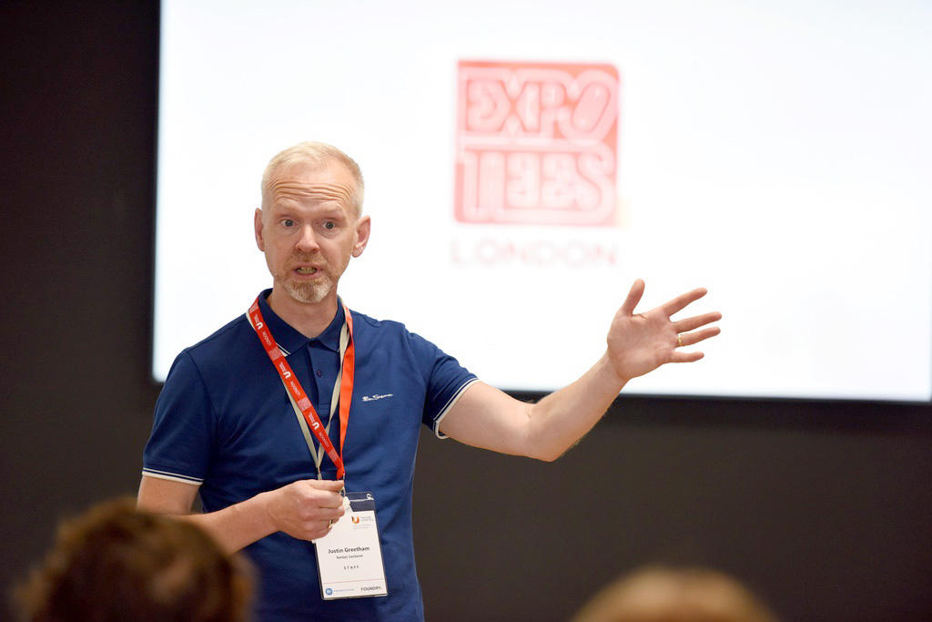 Justin Greetham during the student debriefing session 
