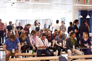  Students, alumni and guests representing the good & the great in animation, vfx, games and immersive media waiting for Justin Greetham to open proceedings 