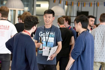  BA Computer Games Animator Lukas Lenniger sharing ideas with @aaschool representative Chenyun Tong 